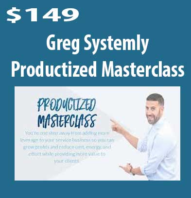Productized Masterclass download. And, Productized Masterclass review. Productized Masterclass Free. Then, Productized Masterclass groupbuy. Greg Systemly Author