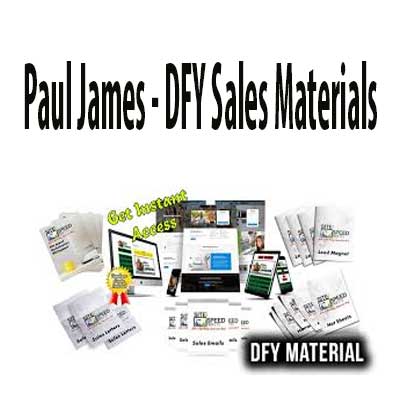 DFY Sales Materials download. And, DFY Sales Materials review. DFY Sales Materials Free. Then, DFY Sales Materials groupbuy. Paul James Author